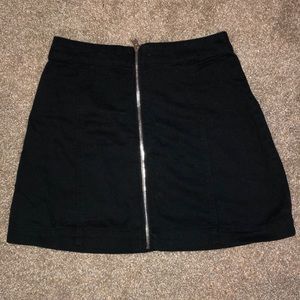 Black denim skirt